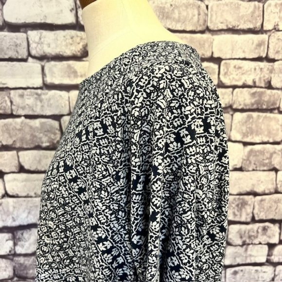 Lucky Brand Navy & White 3/4 Sleeve Blouse Size 1X - Picture 5 of 9